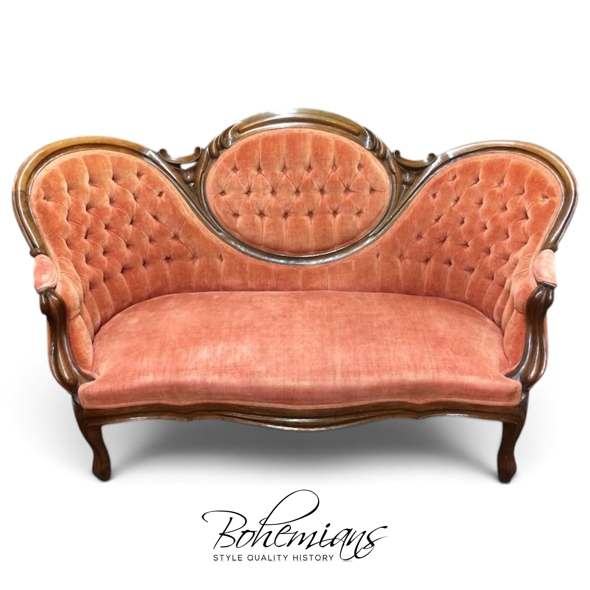 Antique Settee, Cameo Back Loveseat