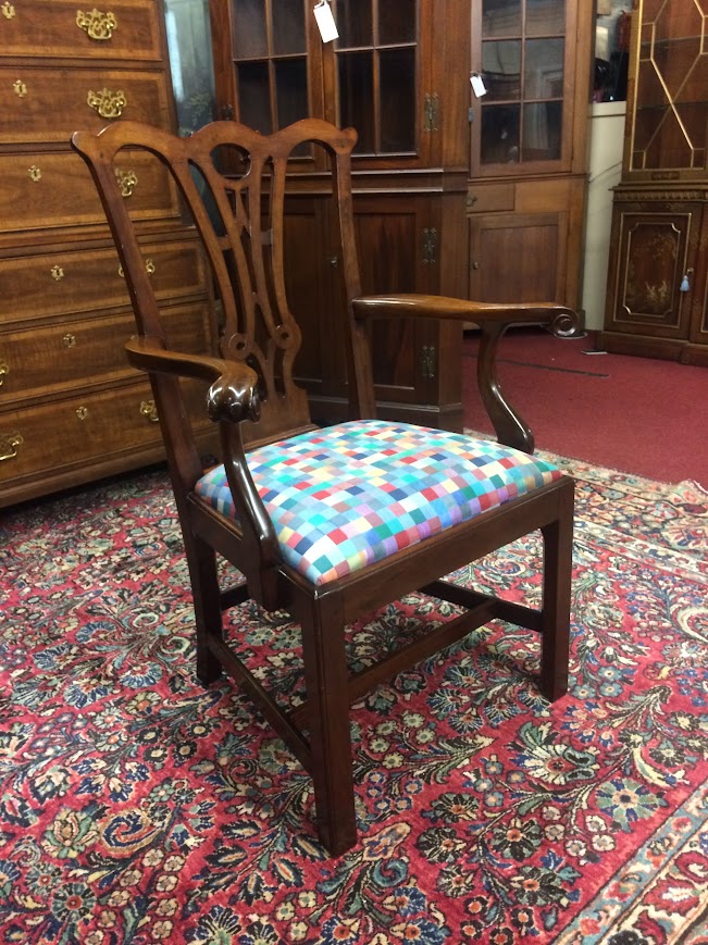Vintage Chippendale Chair, Mahogany Accent Chair, Custom Made - Image 2