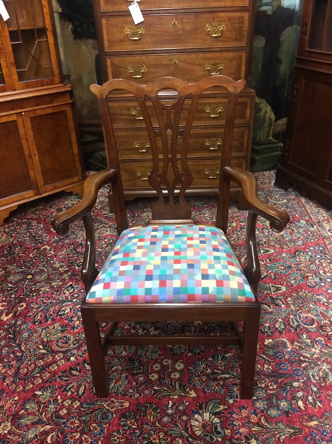 Vintage Chippendale Chair, Mahogany Accent Chair, Custom Made - Image 3