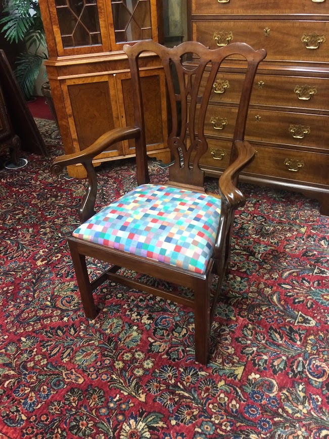 Vintage Chippendale Chair, Mahogany Accent Chair, Custom Made - Image 4