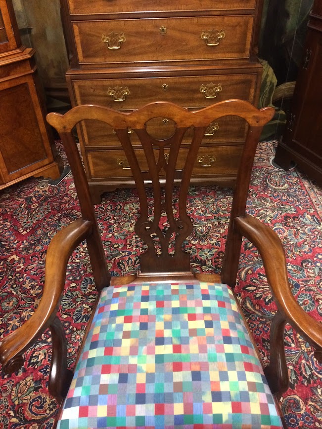 Vintage Chippendale Chair, Mahogany Accent Chair, Custom Made - Image 5