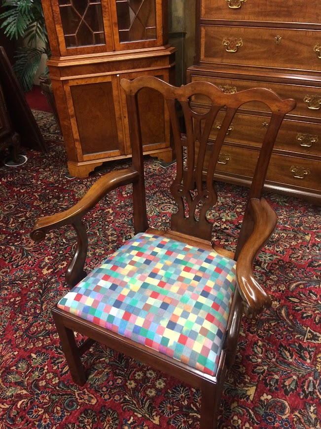 Vintage Chippendale Chair, Mahogany Accent Chair, Custom Made - Image 6