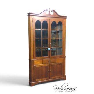 Vintage Corner Cabinet, Two Piece Cherry Cabinet