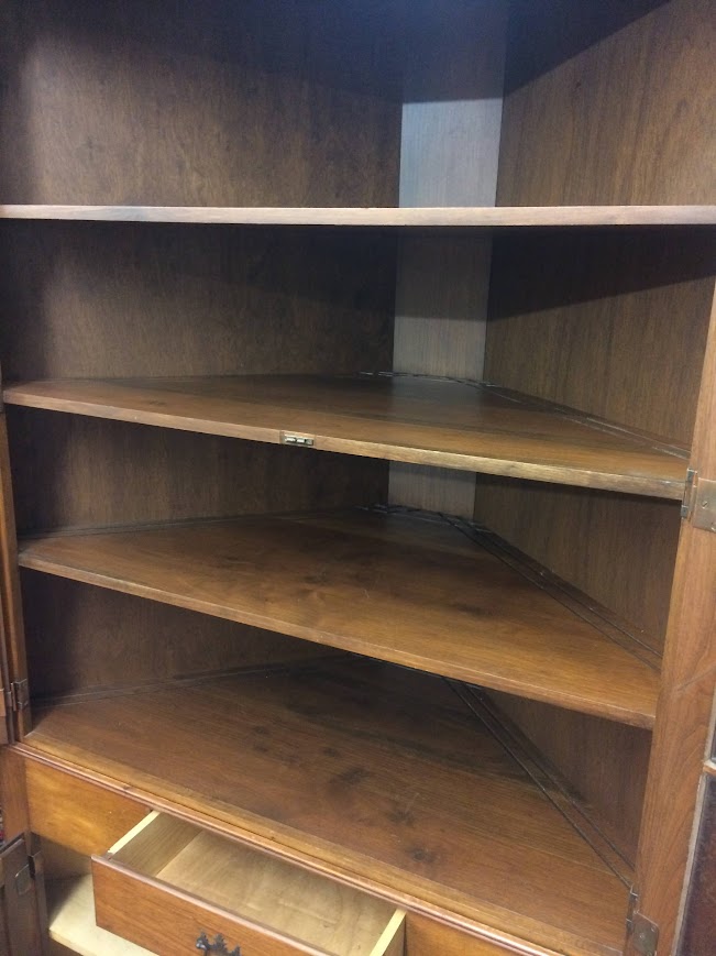 Vintage Corner Cabinet, Two Piece Cherry Cabinet - Image 6