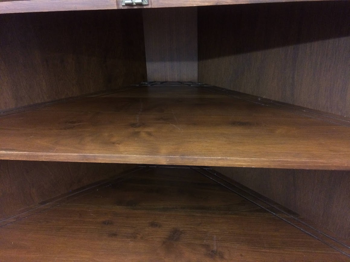 Vintage Corner Cabinet, Two Piece Cherry Cabinet - Image 7