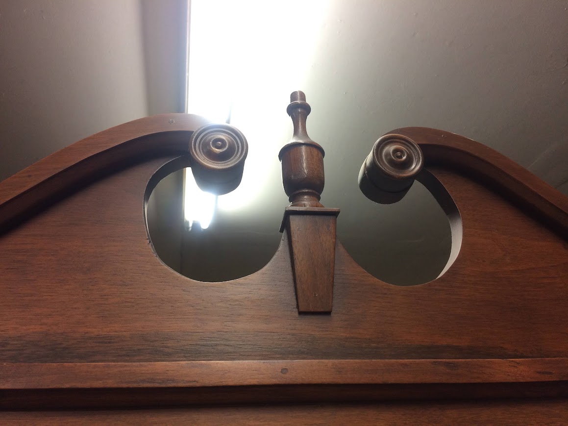 Vintage Corner Cabinet, Two Piece Cherry Cabinet - Image 9