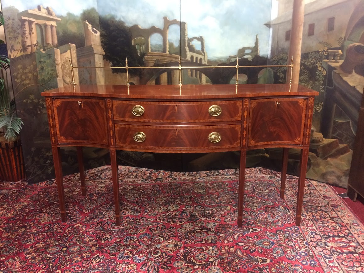 Inlaid Sideboard with Brass Gallery, Councill Craftsmen Furniture - Image 21