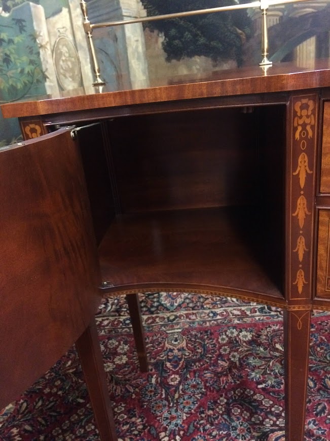 Inlaid Sideboard with Brass Gallery, Councill Craftsmen Furniture - Image 14