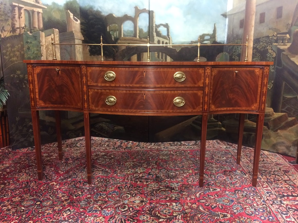 Inlaid Sideboard with Brass Gallery, Councill Craftsmen Furniture