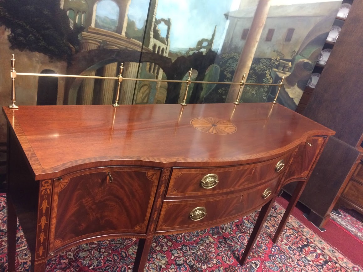 Inlaid Sideboard with Brass Gallery, Councill Craftsmen Furniture - Image 3