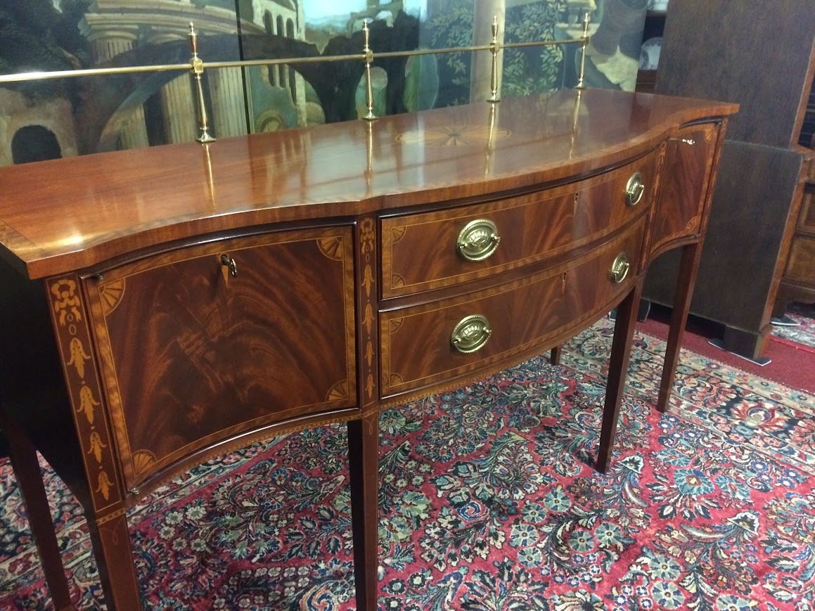 Inlaid Sideboard with Brass Gallery, Councill Craftsmen Furniture - Image 4