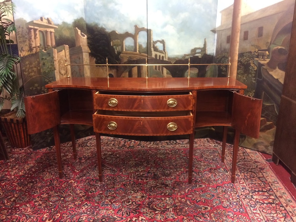 Inlaid Sideboard with Brass Gallery, Councill Craftsmen Furniture - Image 6