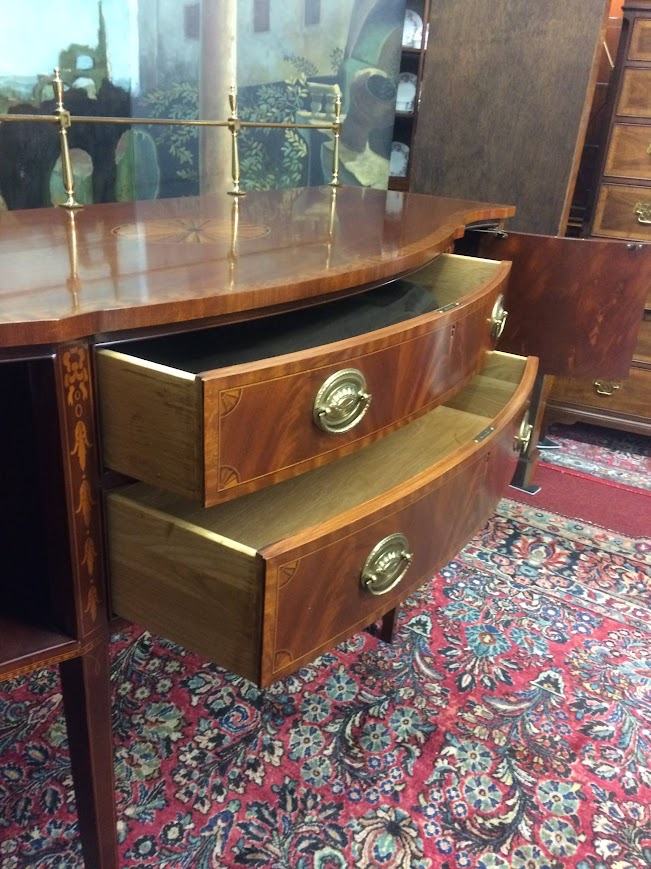Inlaid Sideboard with Brass Gallery, Councill Craftsmen Furniture - Image 7