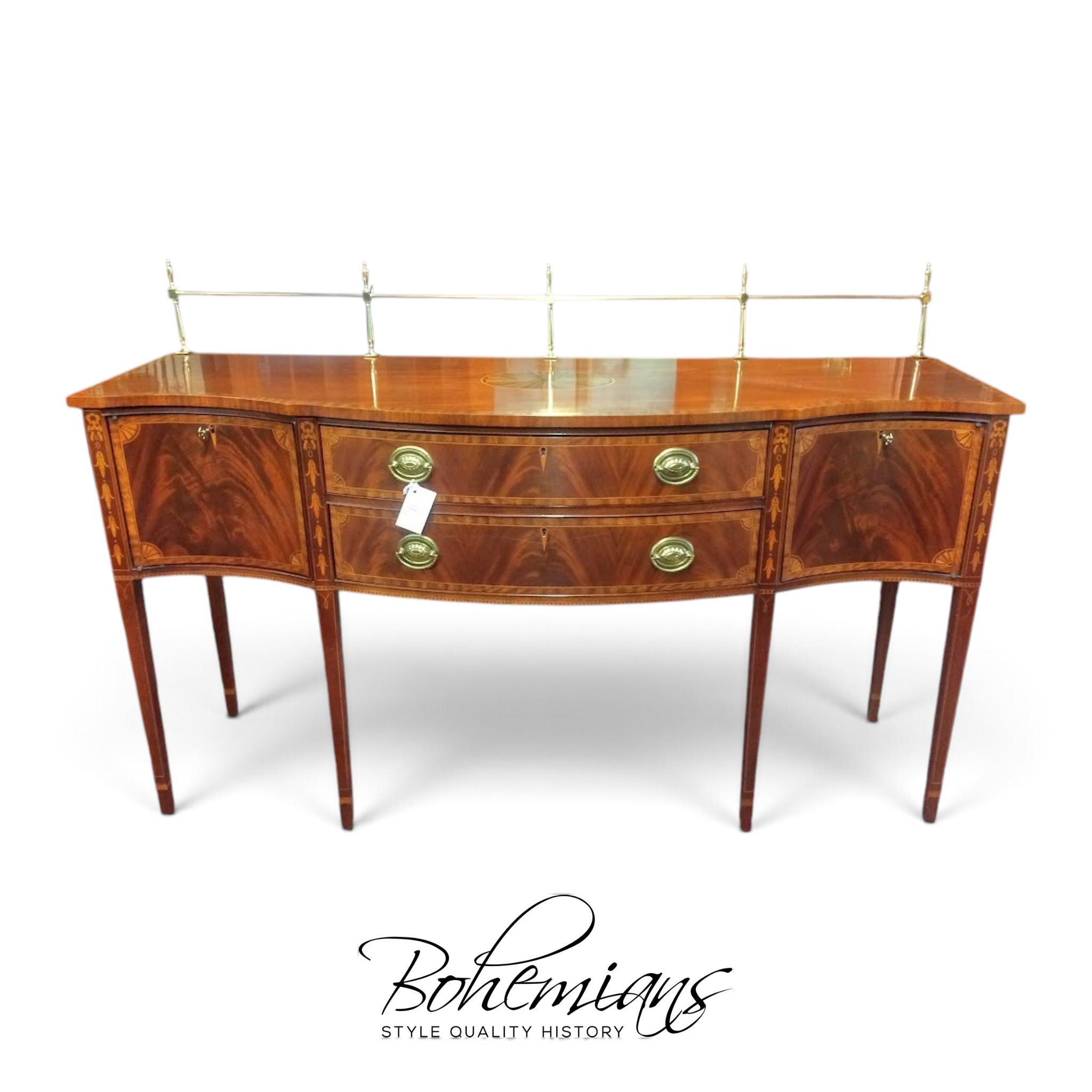 Inlaid Sideboard with Brass Gallery, Councill Craftsmen Furniture