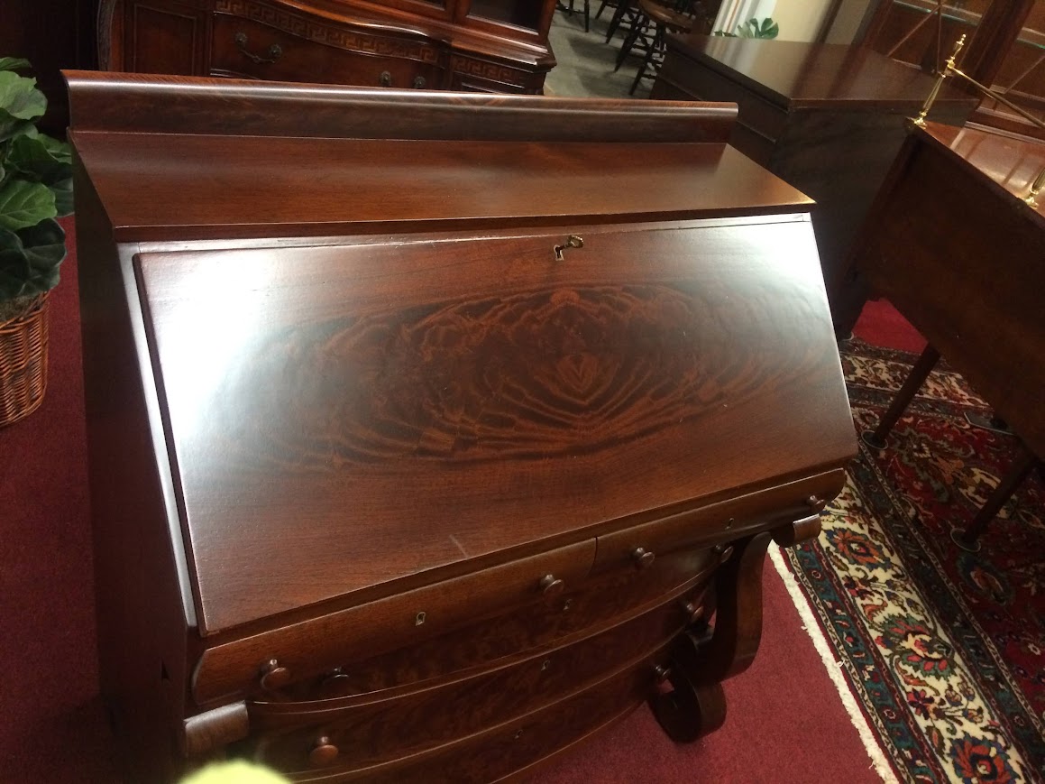 Antique Secretary Desk, Empire Revival Secretary Desk - Image 3