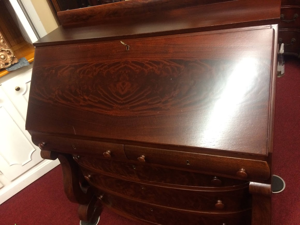 Antique Secretary Desk, Empire Revival Secretary Desk - Image 4
