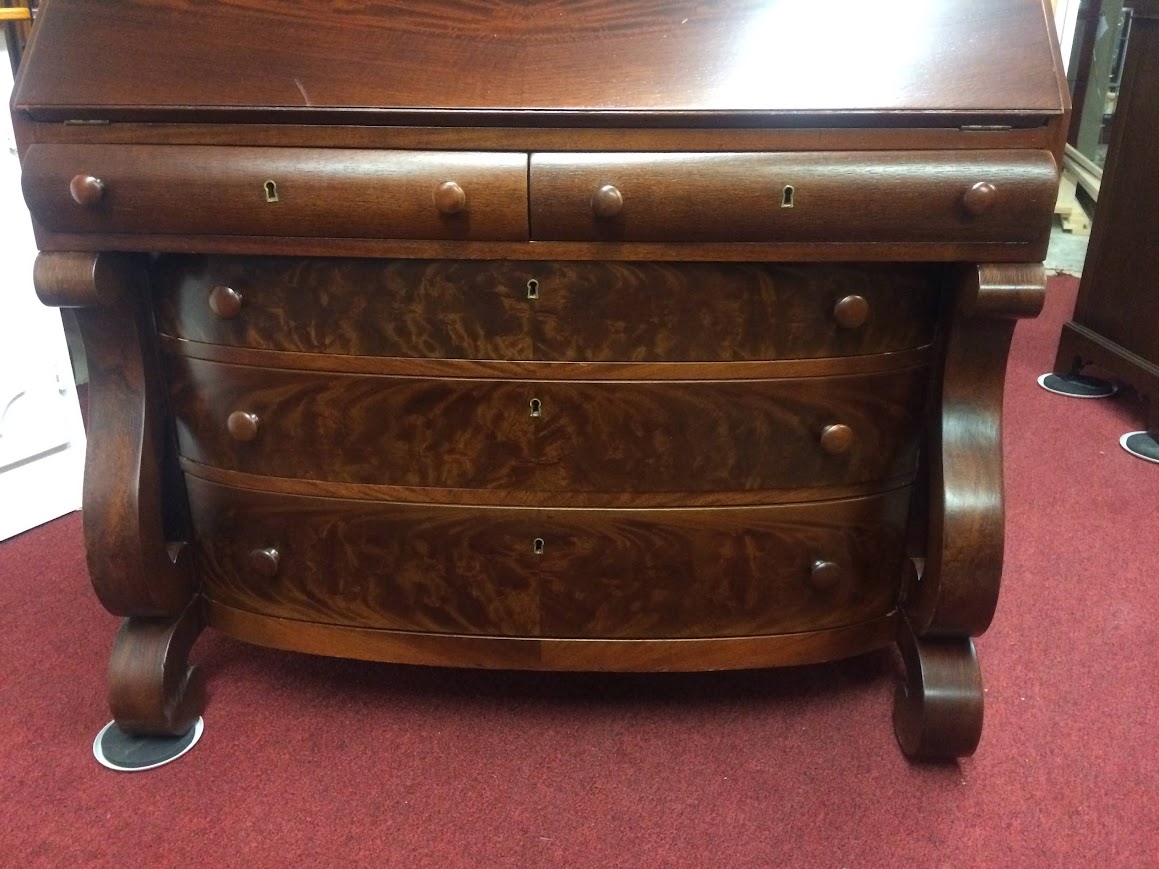 Antique Secretary Desk, Empire Revival Secretary Desk - Image 5