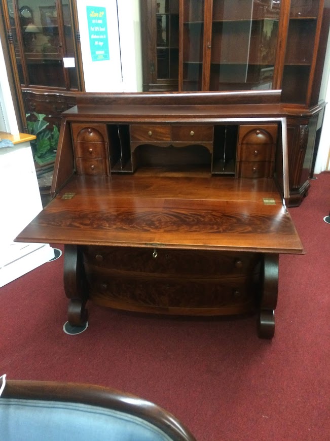 Antique Secretary Desk, Empire Revival Secretary Desk - Image 7