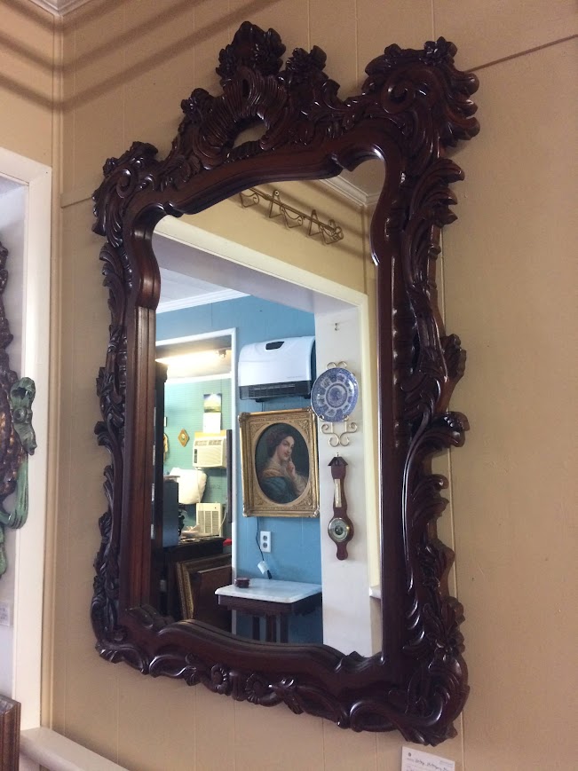 Vintage Mahogany Mirror, Ornate Wall Mirror - Image 4