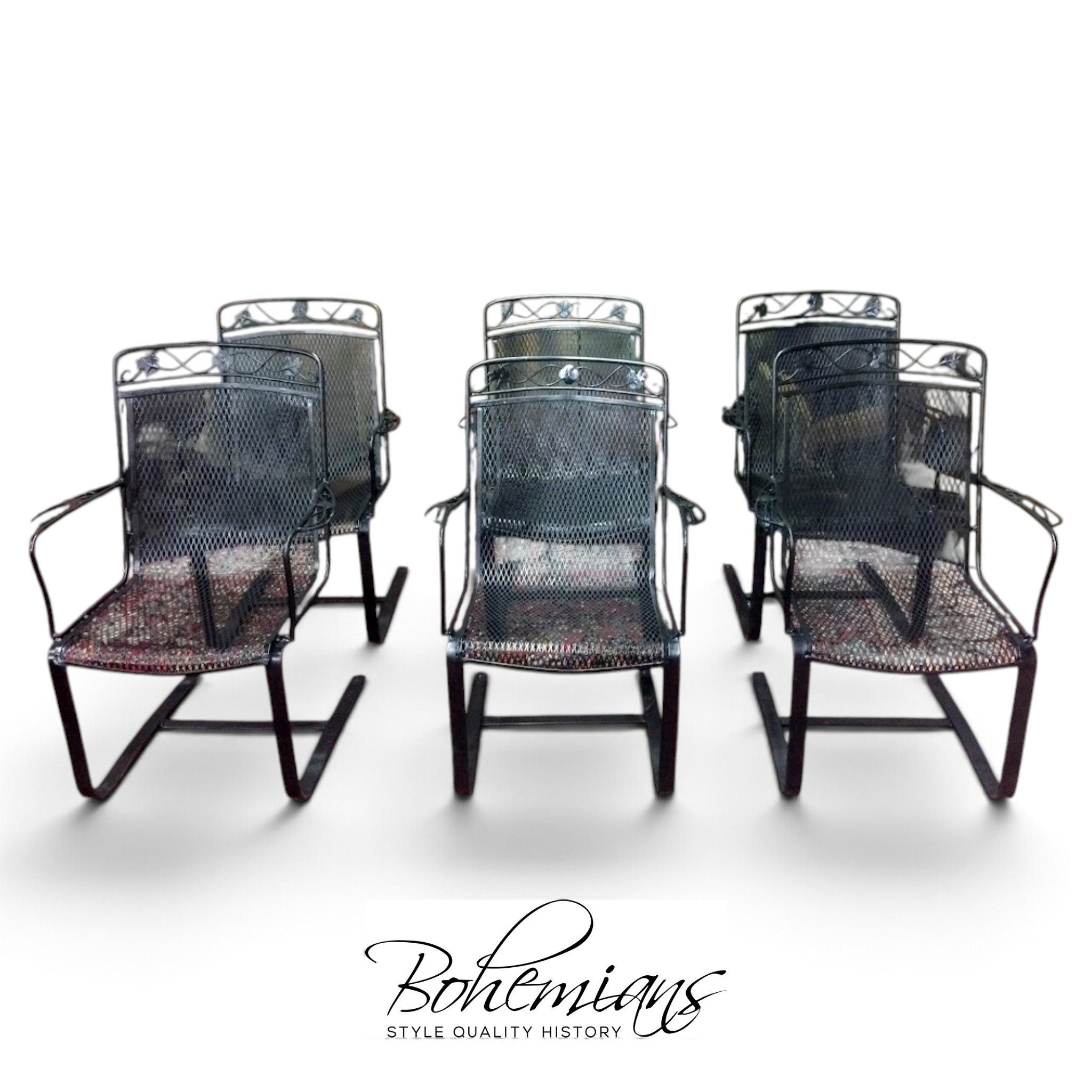 Vintage Salterini Style Patio Chairs, Set of Six