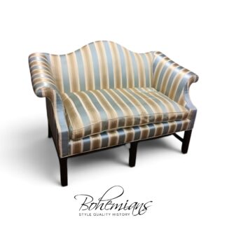 Vintage Settee, Camel Back Small Sofa
