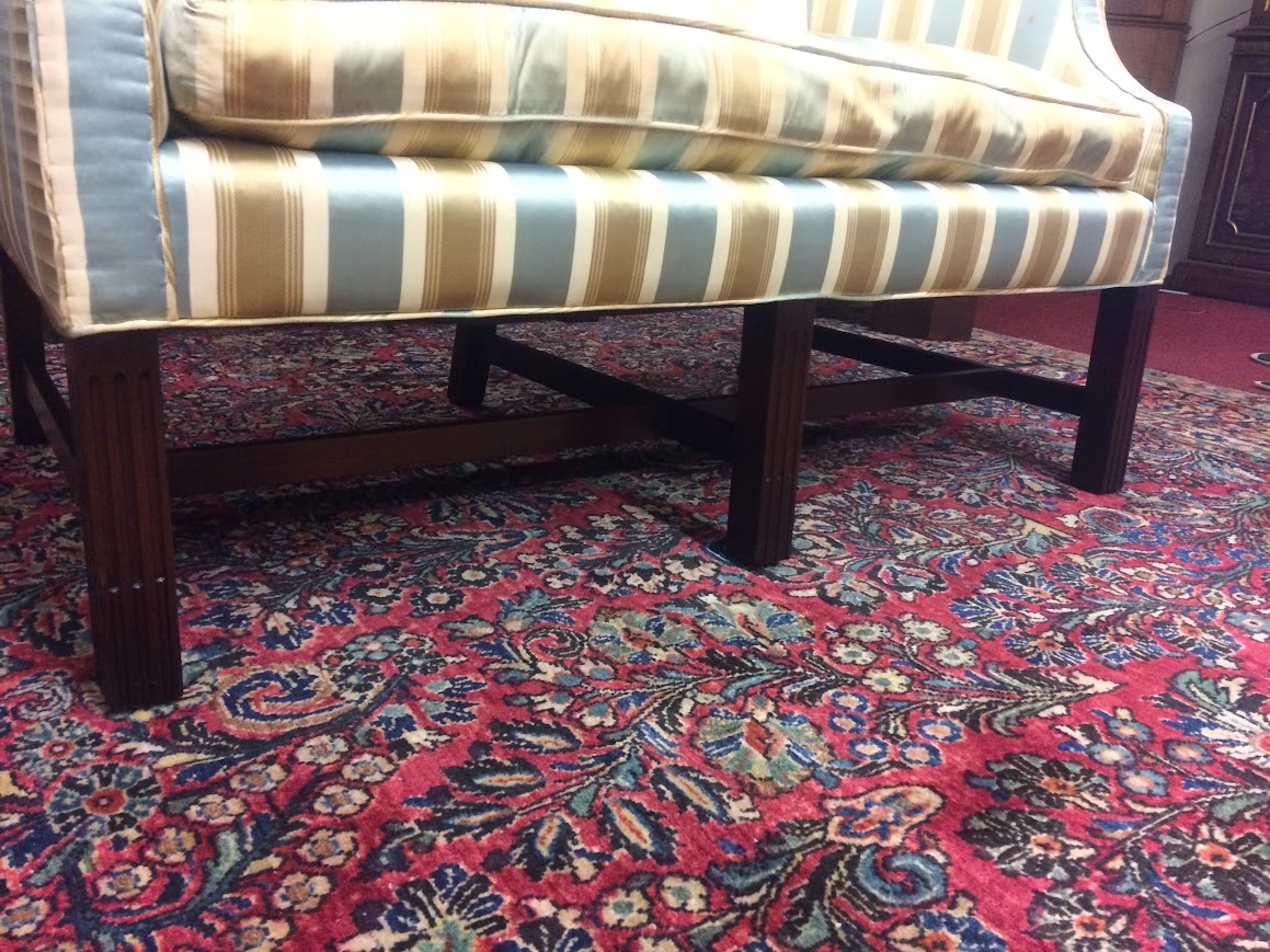 Vintage Settee, Camel Back Small Sofa - Image 6