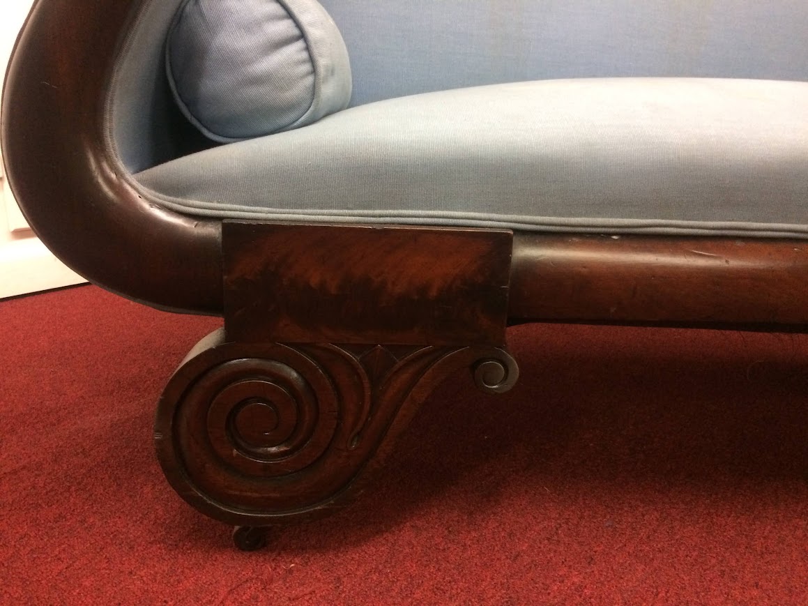 Antique Empire Settee, Mahogany Frame Settee - Image 3