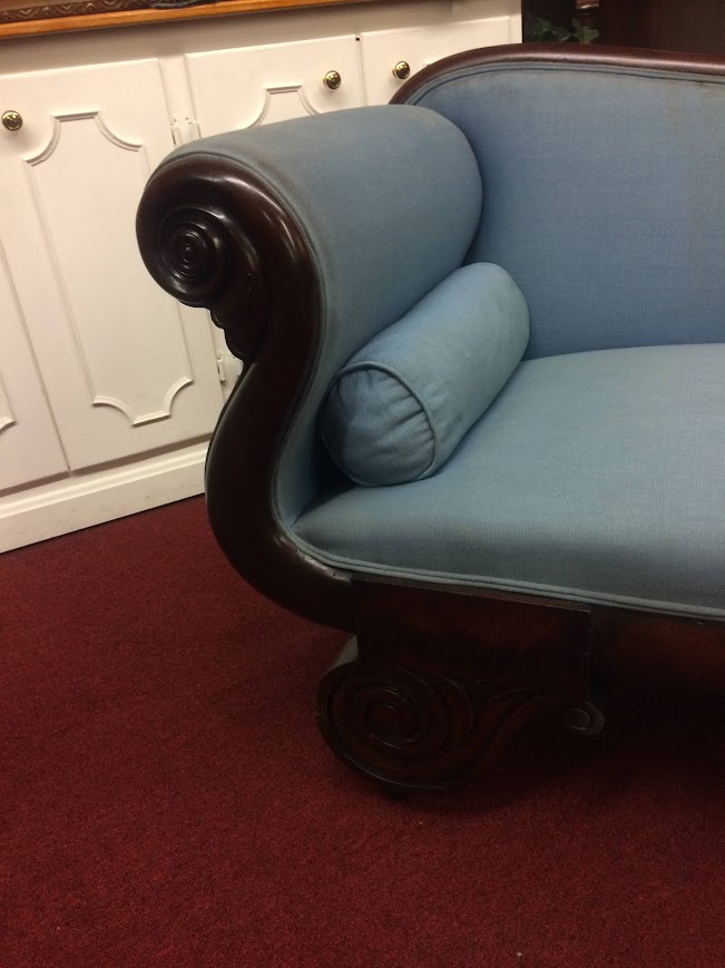Antique Empire Settee, Mahogany Frame Settee - Image 6