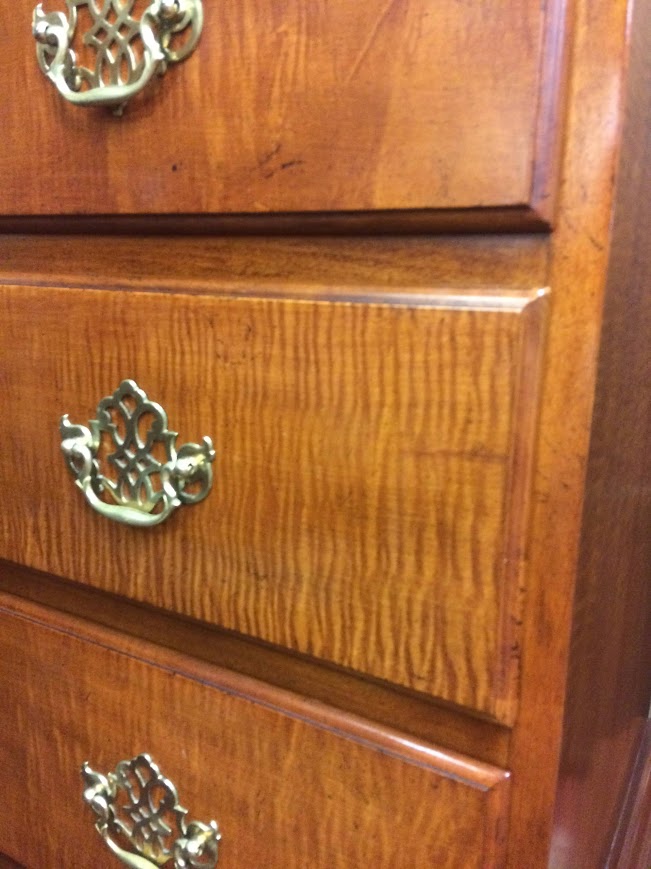 Tiger Maple Queen Anne Highboy, Baker Furniture - Image 10