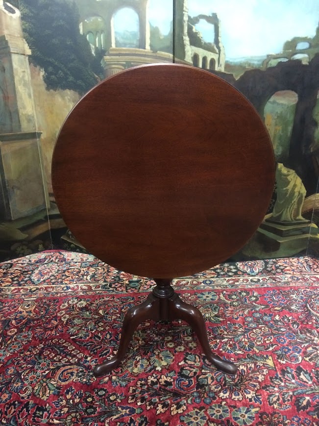 Vintage Tilt Top Table, Mahogany Round Accent Table - Image 2