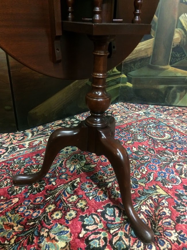 Vintage Tilt Top Table, Mahogany Round Accent Table - Image 11