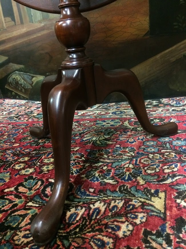 Vintage Tilt Top Table, Mahogany Round Accent Table - Image 12