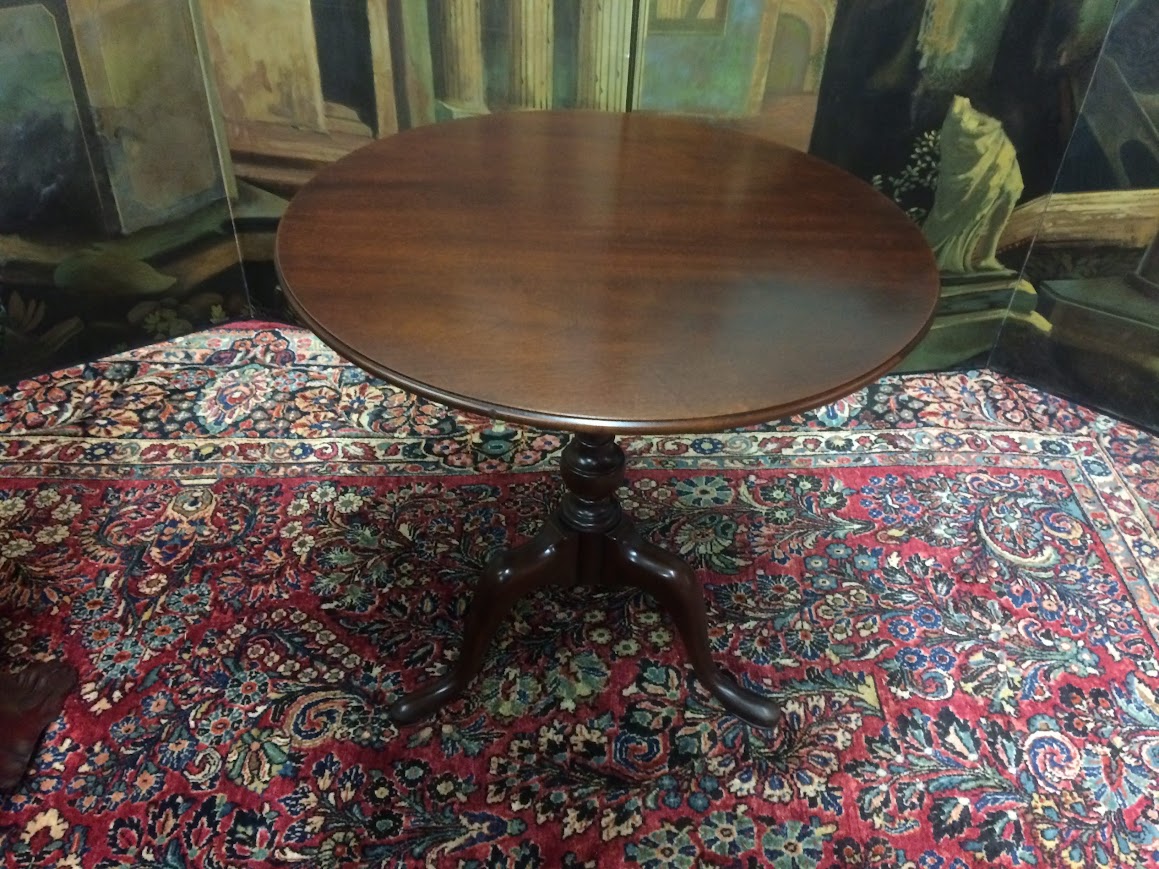 Vintage Tilt Top Table, Mahogany Round Accent Table - Image 5