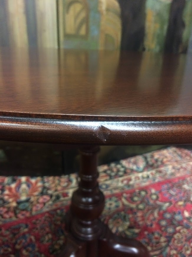 Vintage Tilt Top Table, Mahogany Round Accent Table - Image 6