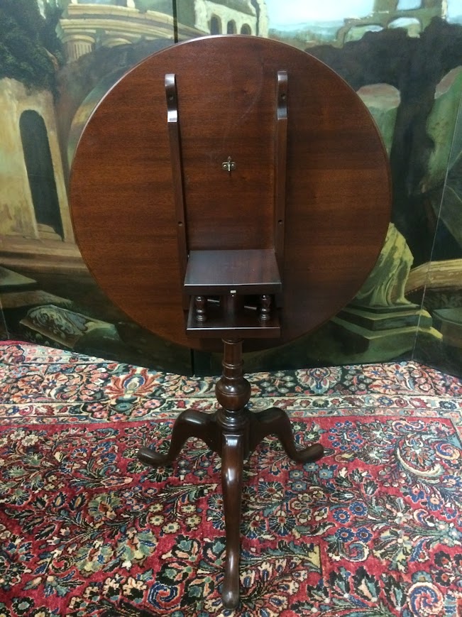Vintage Tilt Top Table, Mahogany Round Accent Table - Image 8