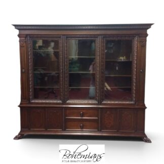Antique Mahogany Bookcase, Three Door Bookcase, Colonial Furniture