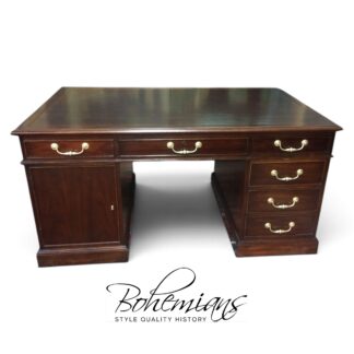 Vintage Executive Desk, Leather Top Desk, Partner Desk, Century Furniture