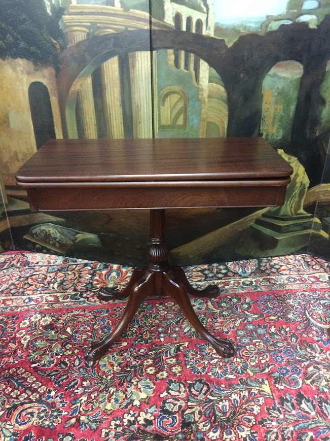 Vintage Games Table, Ball and Claw Foot Game Table - Image 2