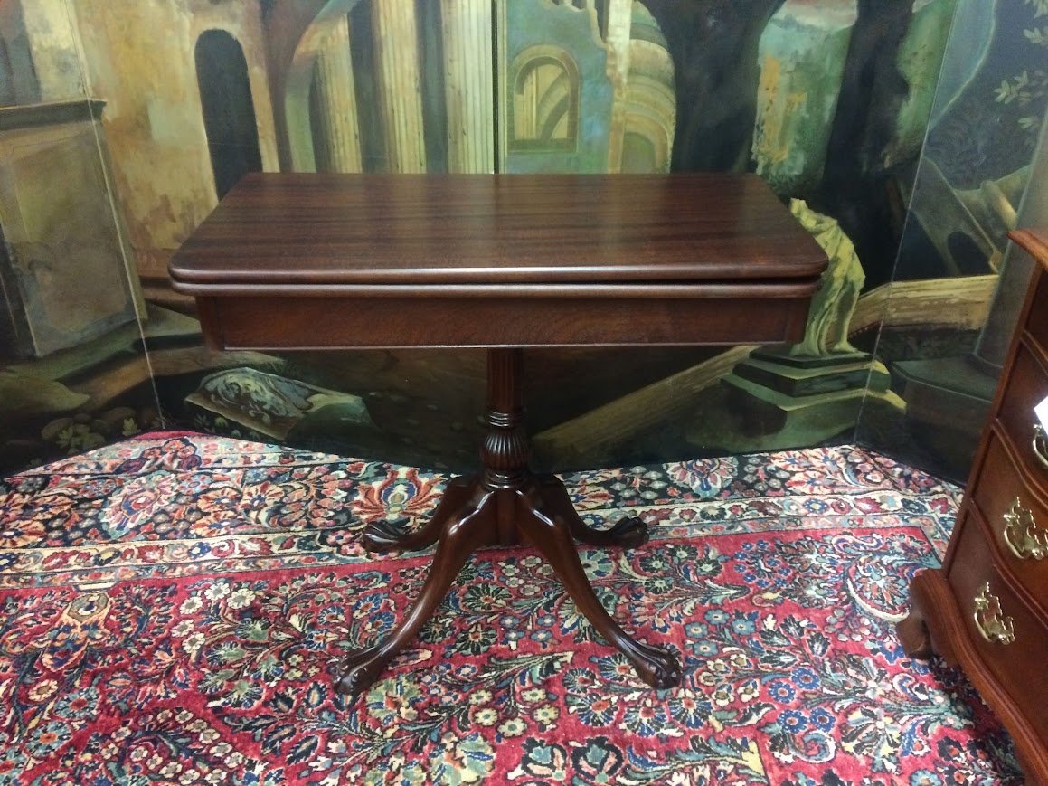Vintage Games Table, Ball and Claw Foot Game Table - Image 3