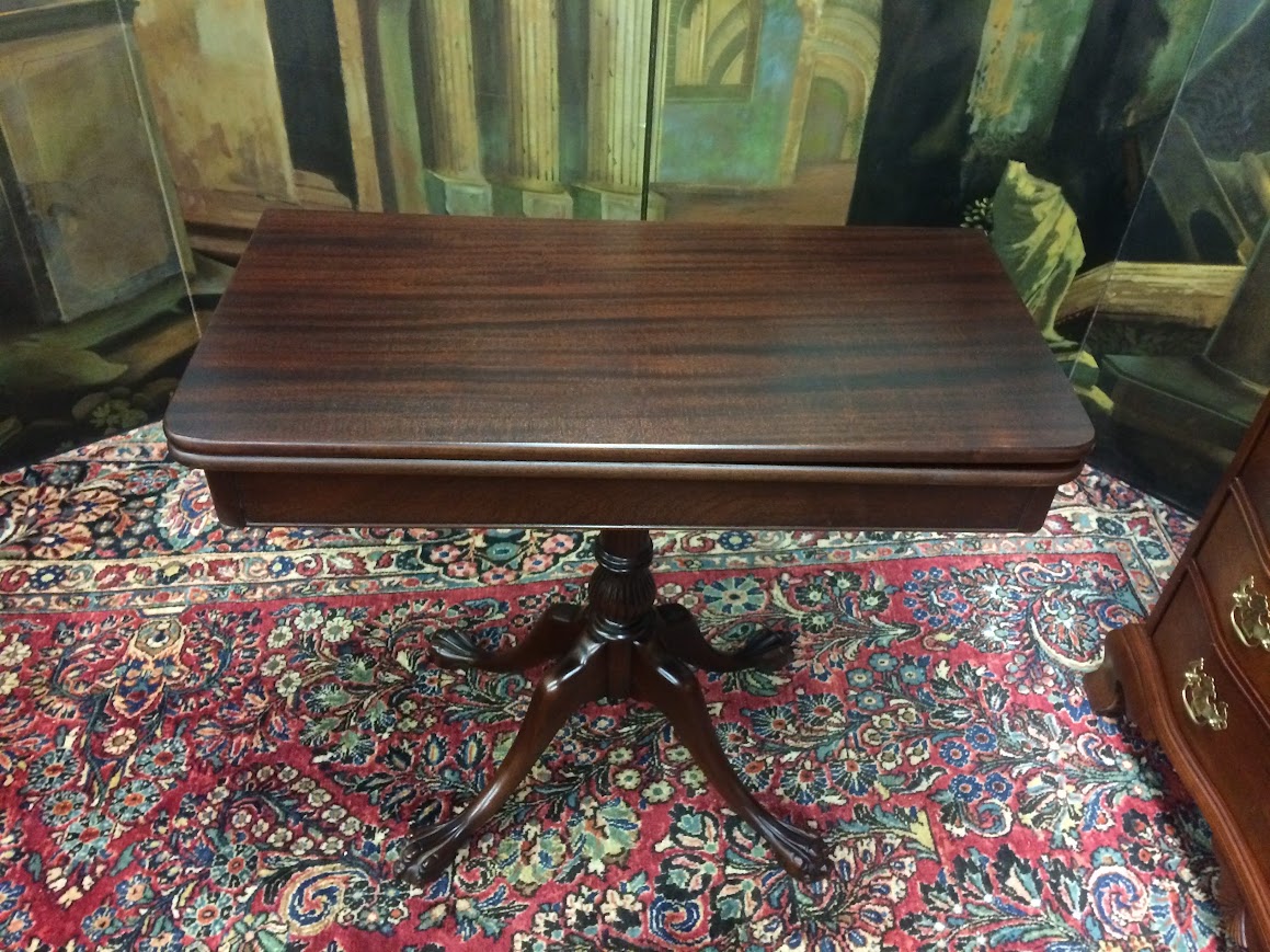 Vintage Games Table, Ball and Claw Foot Game Table - Image 7
