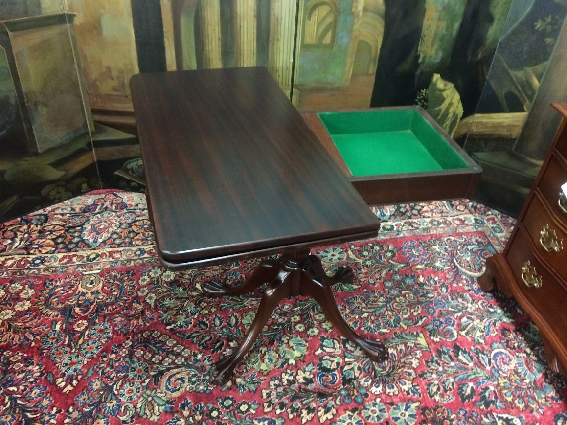 Vintage Games Table, Ball and Claw Foot Game Table - Image 8