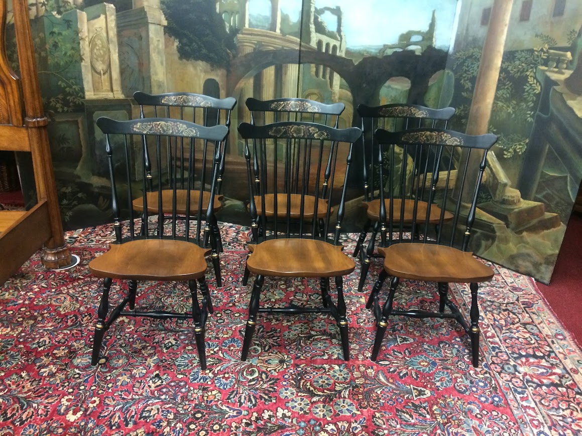 Vintage Hitchcock Dining Chairs, Set of Six - Image 2
