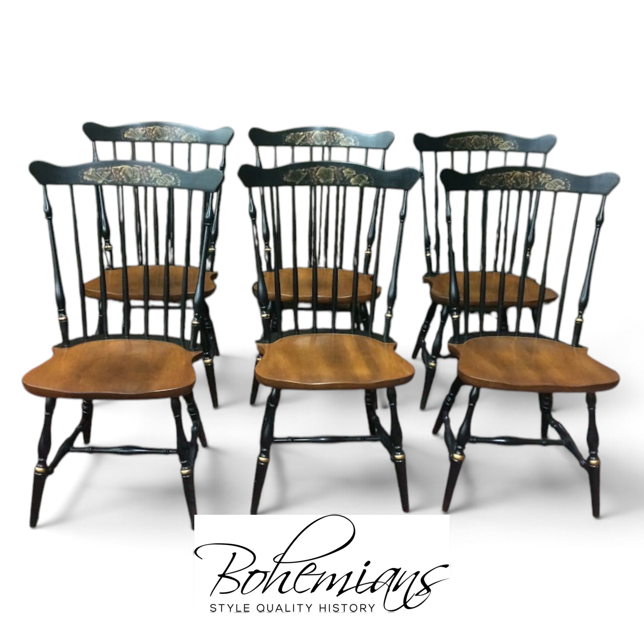 Vintage Hitchcock Dining Chairs, Set of Six