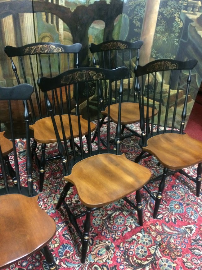 Vintage Hitchcock Dining Chairs, Set of Six - Image 5