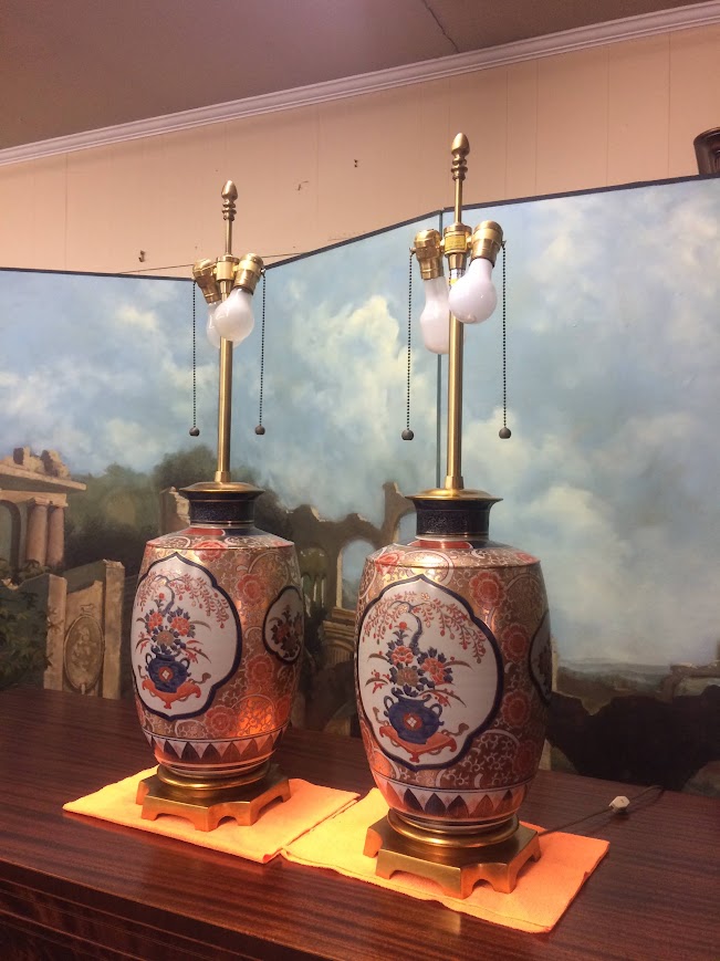 Vintage Marbro Lamps, Imari Style Lamps, The Pair - Image 3