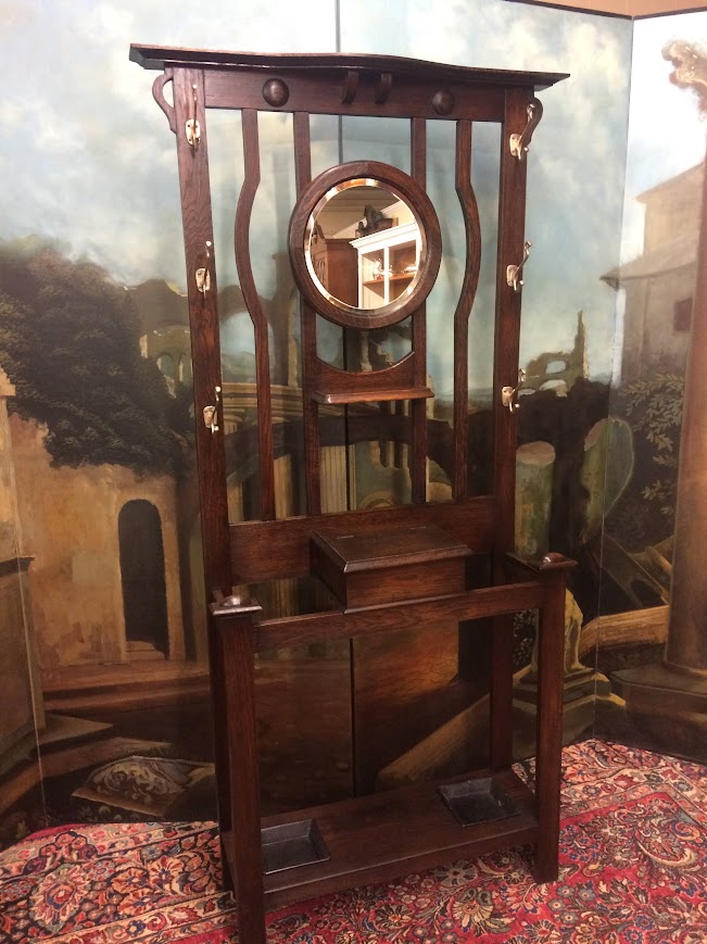 Antique Hall Tree, Mission Style Hat Rack - Image 3