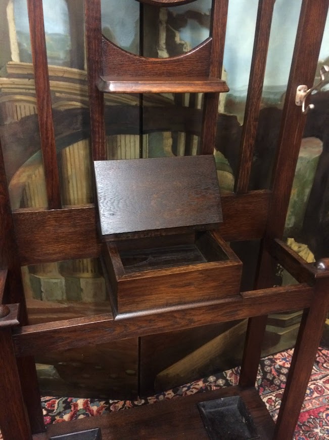 Antique Hall Tree, Mission Style Hat Rack - Image 6