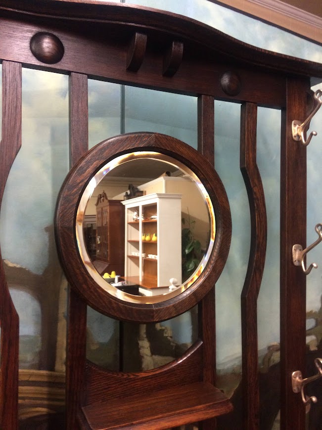 Antique Hall Tree, Mission Style Hat Rack - Image 7