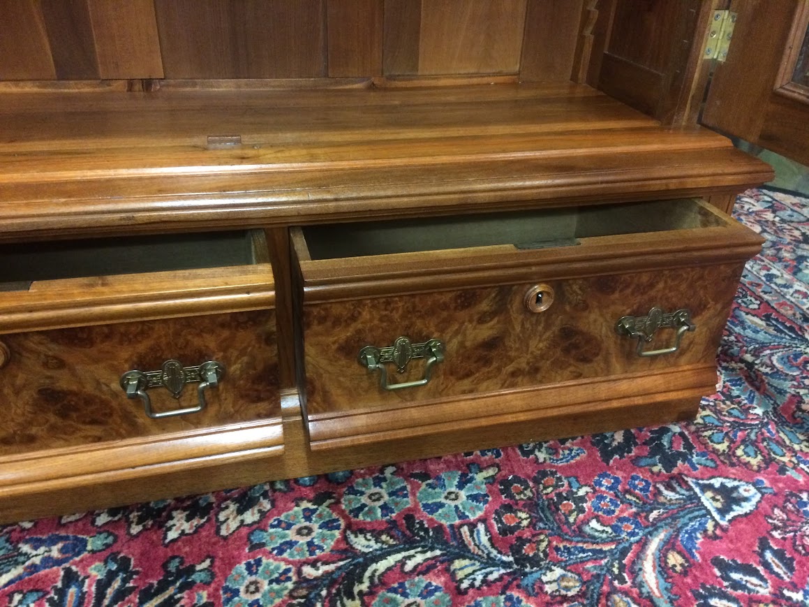 Antique Victorian Bookcase, Walnut Bookshelf with Glass Doors - Image 15
