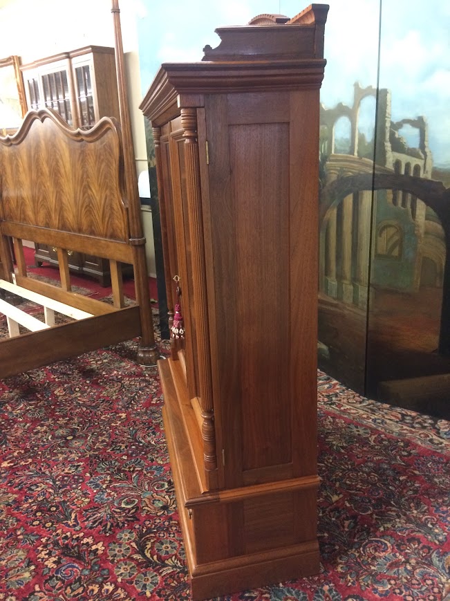 Antique Victorian Bookcase, Walnut Bookshelf with Glass Doors - Image 19